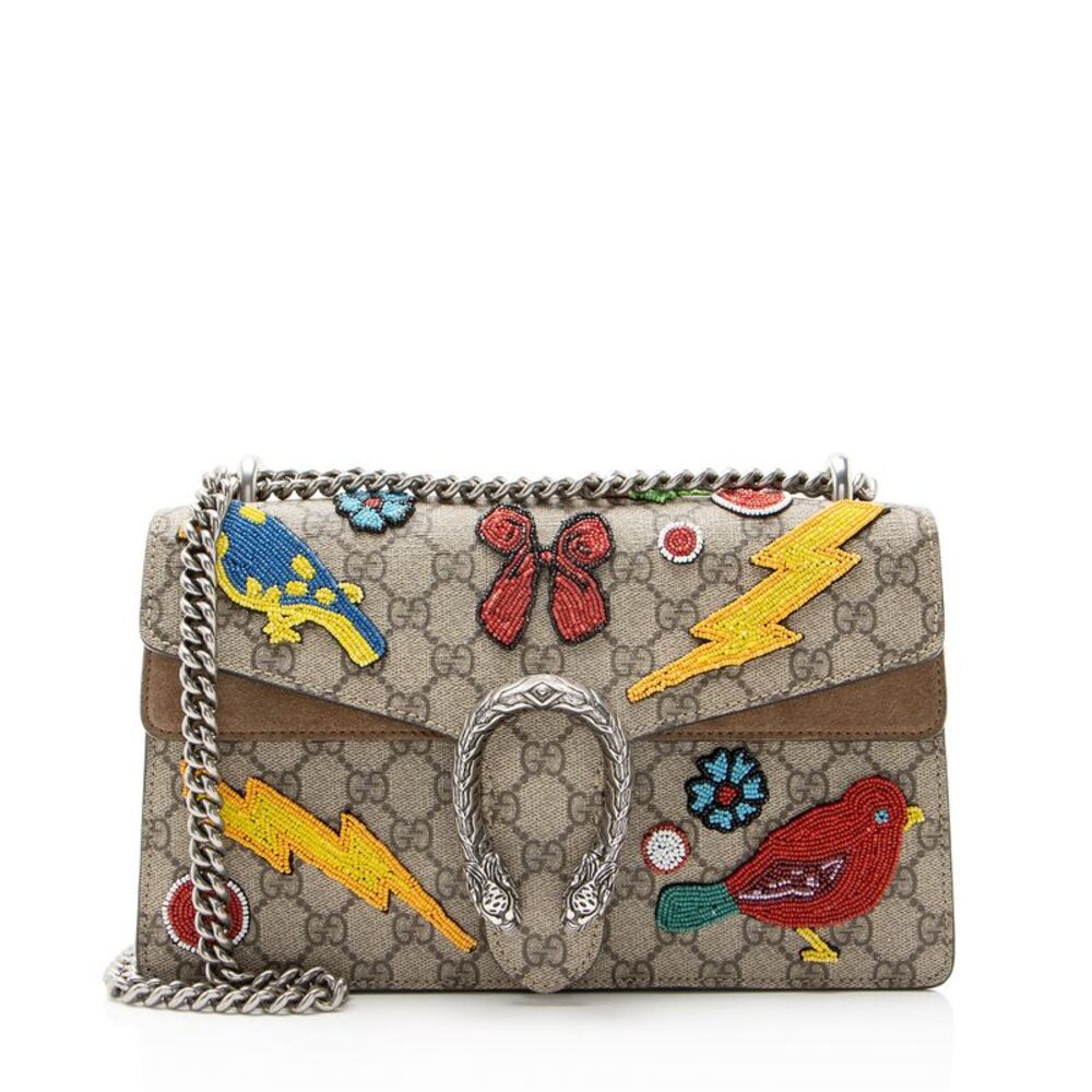 Gucci GG Supreme Embellished Dionysus Medium Shoulder Bag